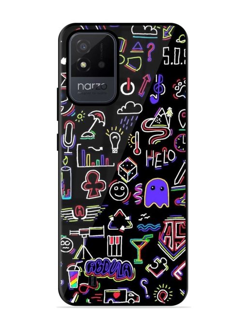 Neon Doodle Glossy Soft Edge Case for Realme Narzo 50I Chachhi