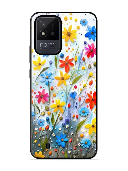 Vibrant Floral Glossy Soft Edge Case for Realme Narzo 50I