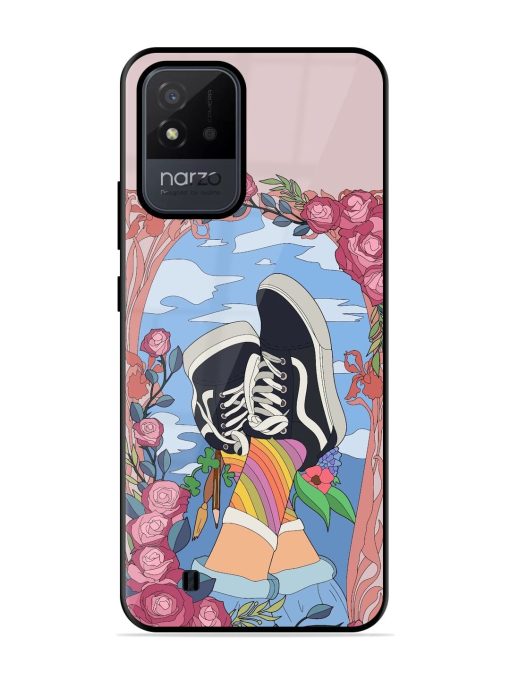 Floral Fantasy Glossy Soft Edge Case for Realme Narzo 50I Chachhi