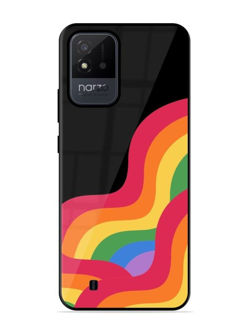 Wavy Rainbow Glossy Soft Edge Case for Realme Narzo 50I Chachhi