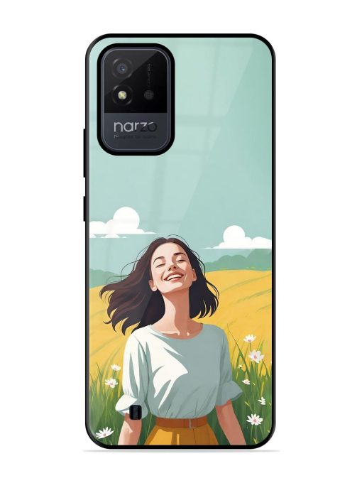 Girl Graffiti Glossy Soft Edge Case for Realme Narzo 50I Chachhi