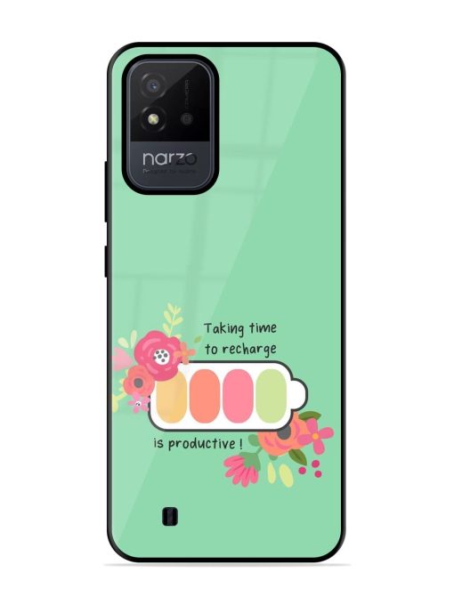 Recharge And Bloom Glossy Soft Edge Case for Realme Narzo 50I Chachhi