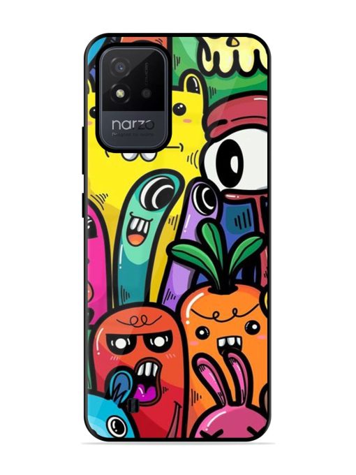 Whimsical Doodle Chaos Glossy Soft Edge Case for Realme Narzo 50I Chachhi