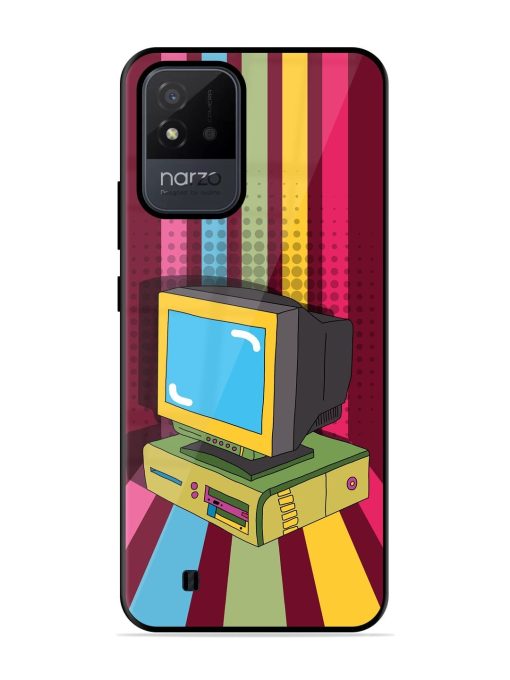 Retro Tech Vibes Glossy Soft Edge Case for Realme Narzo 50I Chachhi