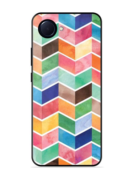 Watercolor Chevron Whimsy Glossy Soft Edge Case for Realme Narzo 50I Prime Chachhi