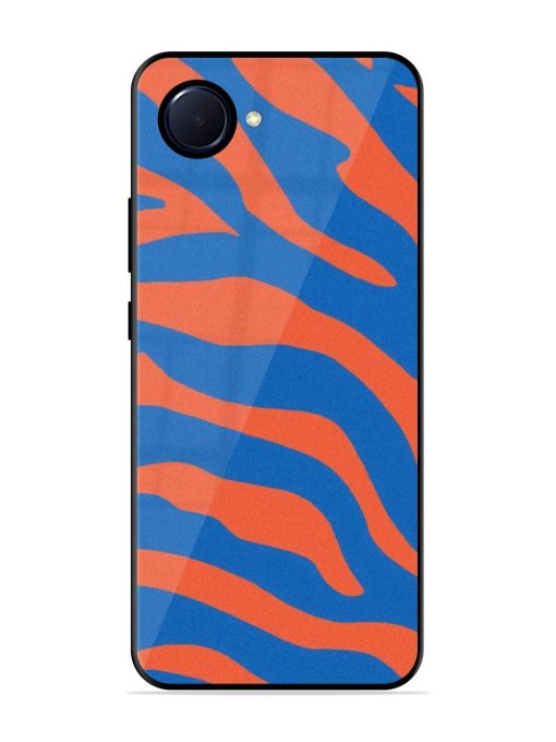 Zebra Stripes In Blue And Orange Glossy Soft Edge Case for Realme Narzo 50I Prime Chachhi