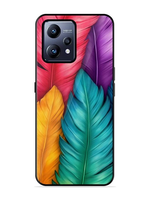 Rainbow Feathers Glossy Soft Edge Case for Realme Narzo 50 Pro Chachhi