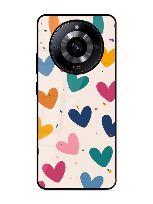 Rainbow Hearts Glossy Soft Edge Case for Realme Narzo 60 (5G) Chachhi