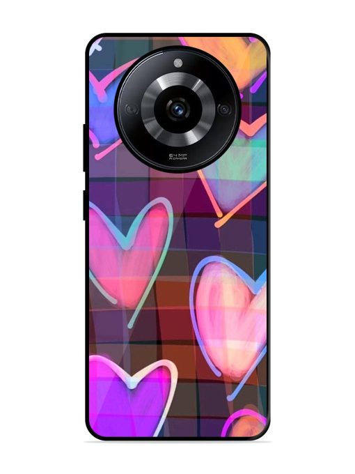 Neon Hearts Glossy Soft Edge Case for Realme Narzo 60 (5G) Chachhi