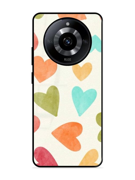 Watercolor Hearts Glossy Soft Edge Case for Realme Narzo 60 (5G) Chachhi