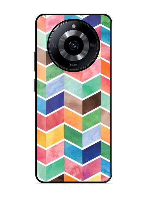 Watercolor Chevron Whimsy Glossy Soft Edge Case for Realme Narzo 60 (5G) Chachhi