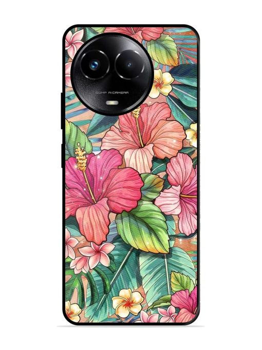 Tropical Tapestry Glossy Soft Edge Case for Realme Narzo 60X (5G) Chachhi