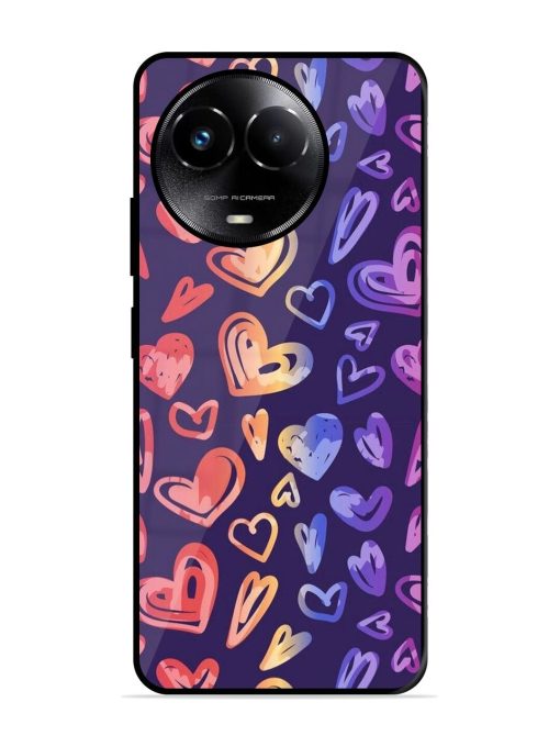 Rainbow Hearts Glossy Soft Edge Case for Realme Narzo 60X (5G) Chachhi