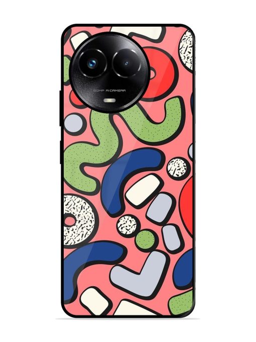 Groovy Geometric Shapes Glossy Soft Edge Case for Realme Narzo 60X (5G) Chachhi