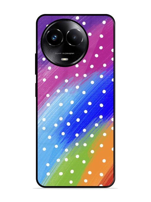 Rainbow Polka Dot Dream Glossy Soft Edge Case for Realme Narzo 60X (5G) Chachhi