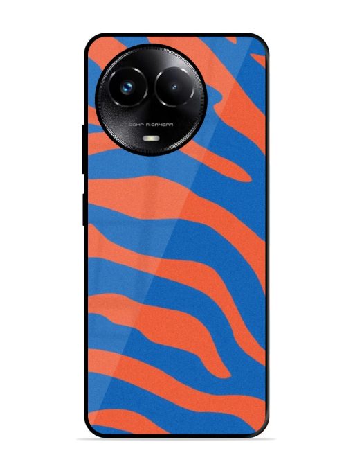 Zebra Stripes In Blue And Orange Glossy Soft Edge Case for Realme Narzo 60X (5G) Chachhi