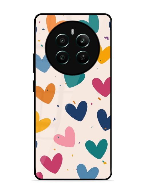 Rainbow Hearts Glossy Soft Edge Case for Realme Narzo 70 (5G)