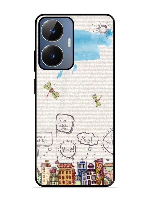 Doodle City Glossy Soft Edge Case for Realme Narzo N55 Chachhi