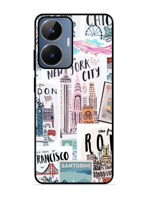 Travelogue Glossy Soft Edge Case for Realme Narzo N55 Chachhi