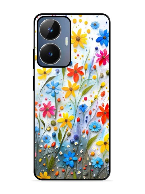 Vibrant Floral Glossy Soft Edge Case for Realme Narzo N55 Chachhi