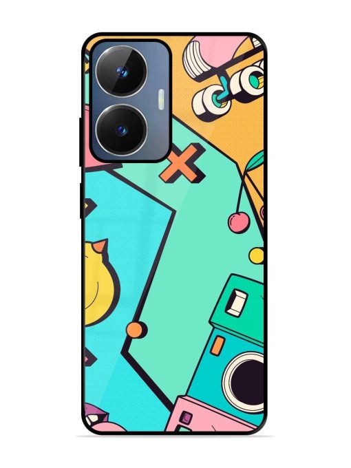 Retro Remix Glossy Soft Edge Case for Realme Narzo N55 Chachhi