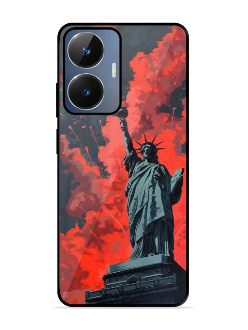 Lady Liberty'S Firework Finale Glossy Soft Edge Case for Realme Narzo N55 Chachhi