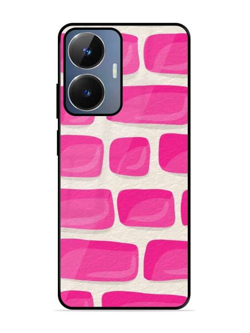 Pink Brick Wall Glossy Soft Edge Case for Realme Narzo N55 Chachhi