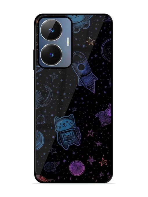 Cosmic Cat Chaos Glossy Soft Edge Case for Realme Narzo N55 Chachhi