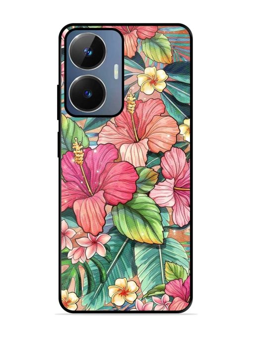 Tropical Tapestry Glossy Soft Edge Case for Realme Narzo N55 Chachhi