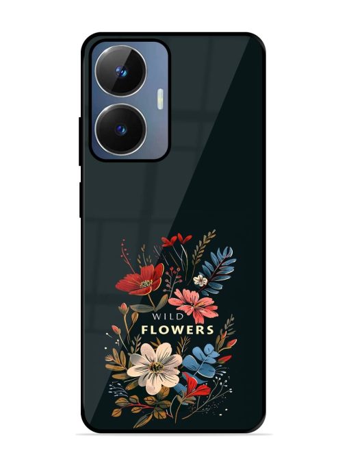 Dark Floral Glossy Soft Edge Case for Realme Narzo N55 Chachhi