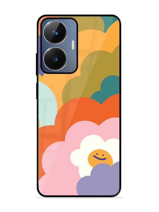 Happy Flower Power Glossy Soft Edge Case for Realme Narzo N55 Chachhi