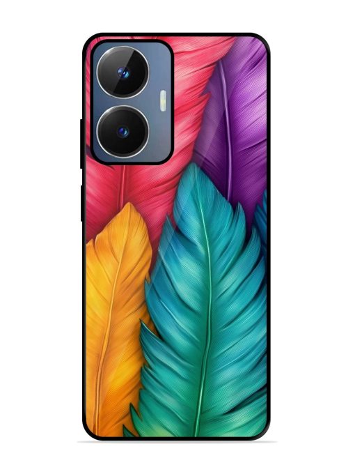 Rainbow Feathers Glossy Soft Edge Case for Realme Narzo N55