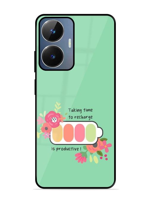 Recharge And Bloom Glossy Soft Edge Case for Realme Narzo N55 Chachhi