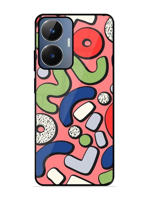 Groovy Geometric Shapes Glossy Soft Edge Case for Realme Narzo N55 Chachhi