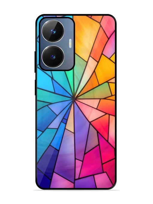 Stained Glass Kaleidoscope Of Colors Glossy Soft Edge Case for Realme Narzo N55 Chachhi