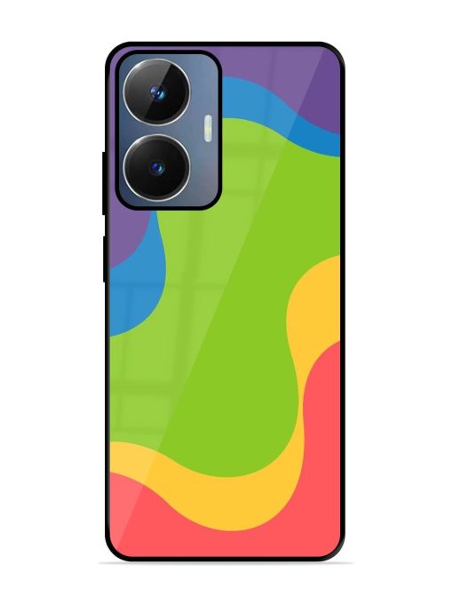 Wavy Rainbow Wonderland Glossy Soft Edge Case for Realme Narzo N55 Chachhi