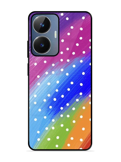 Rainbow Polka Dot Dream Glossy Soft Edge Case for Realme Narzo N55 Chachhi