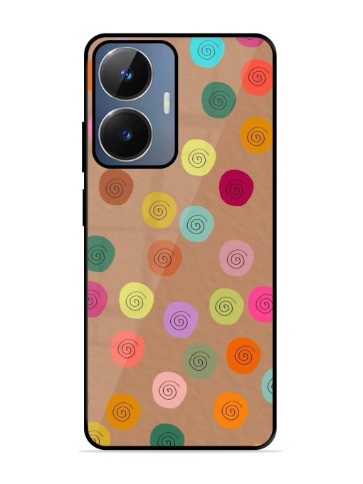 Swirly Dots On Kraft Glossy Soft Edge Case for Realme Narzo N55 Chachhi