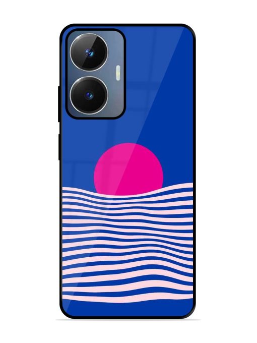 Pink Sunset Over Blue Waves Glossy Soft Edge Case for Realme Narzo N55 Chachhi