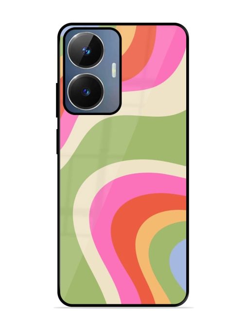 Wavy Rainbow Wonderland Glossy Soft Edge Case for Realme Narzo N55 Chachhi