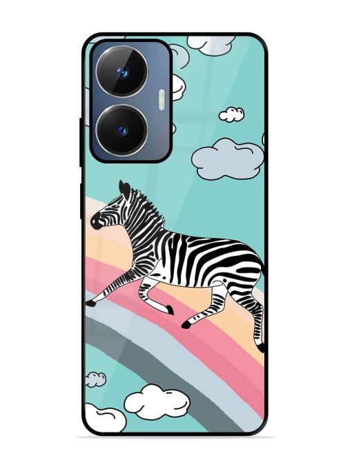 Zebra On A Rainbow Glossy Soft Edge Case for Realme Narzo N55 Chachhi