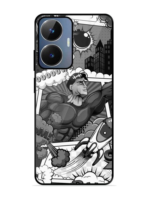 Comic Book Chaos Glossy Soft Edge Case for Realme Narzo N55 Chachhi