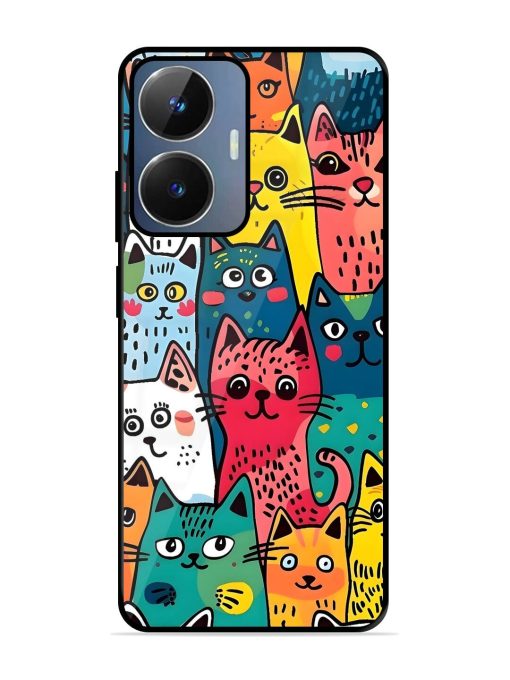 Feline Frenzy Glossy Soft Edge Case for Realme Narzo N55 Chachhi