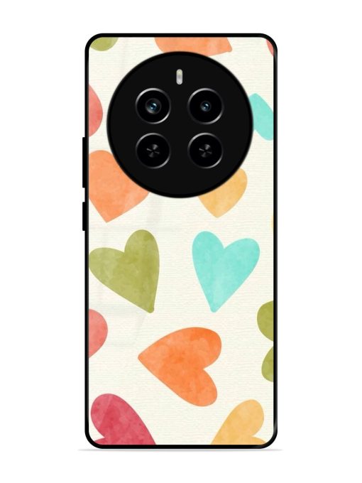 Watercolor Hearts Glossy Soft Edge Case for Realme P1 Pro (5G)