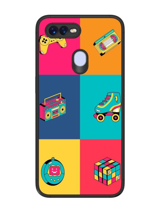 90S Throwback Grid Glossy Soft Edge Case for Realme U1 Chachhi