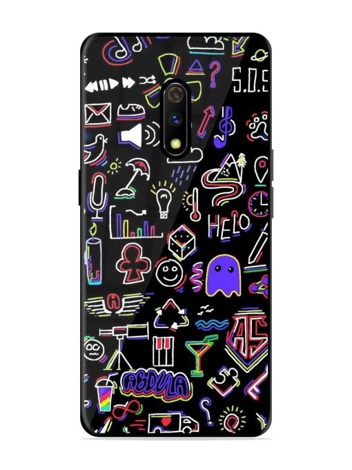 Neon Doodle Glossy Soft Edge Case for Realme X Chachhi