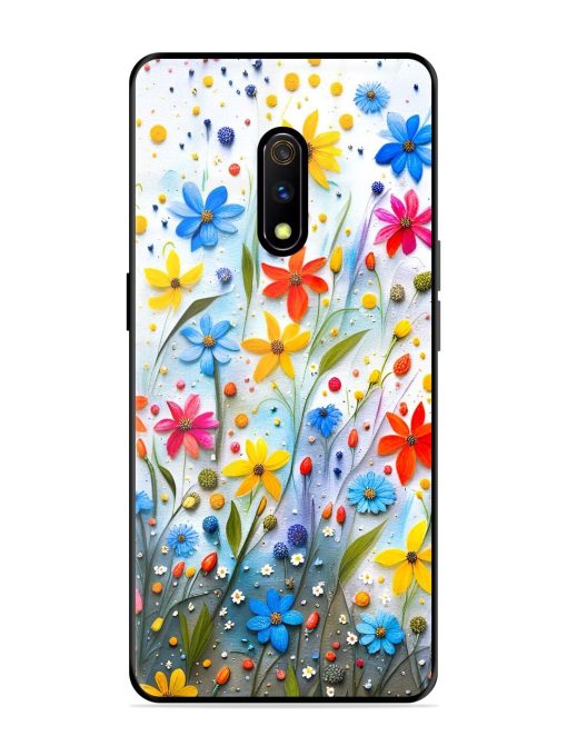 Vibrant Floral Glossy Soft Edge Case for Realme X Chachhi