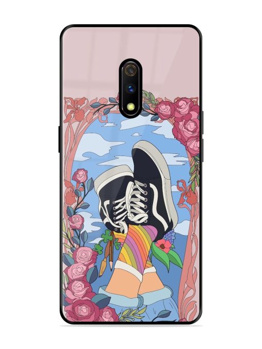 Floral Fantasy Glossy Soft Edge Case for Realme X Chachhi