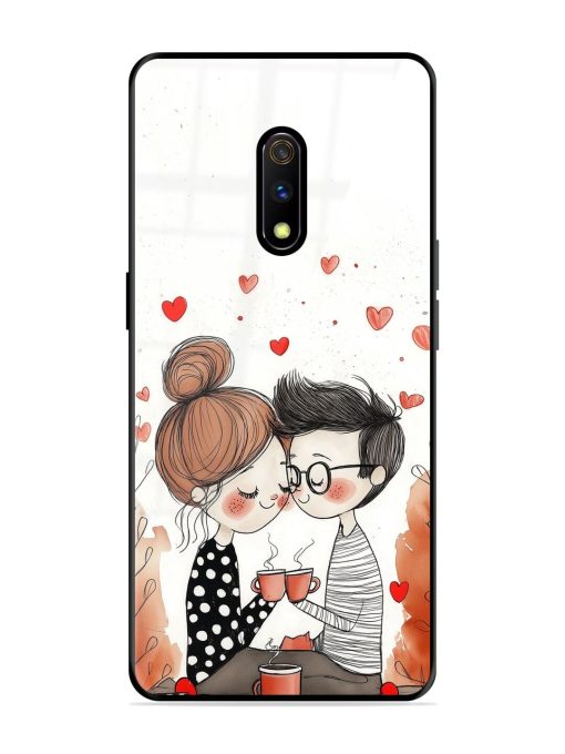 Couple Seating With Coffee Glossy Soft Edge Case for Realme X Chachhi