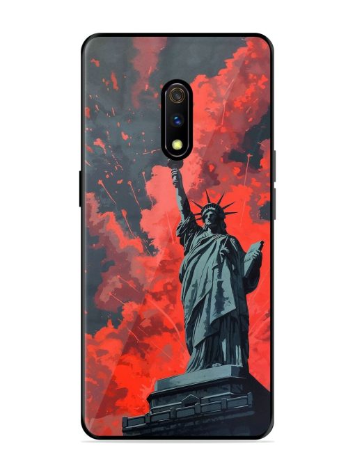 Lady Liberty'S Firework Finale Glossy Soft Edge Case for Realme X Chachhi